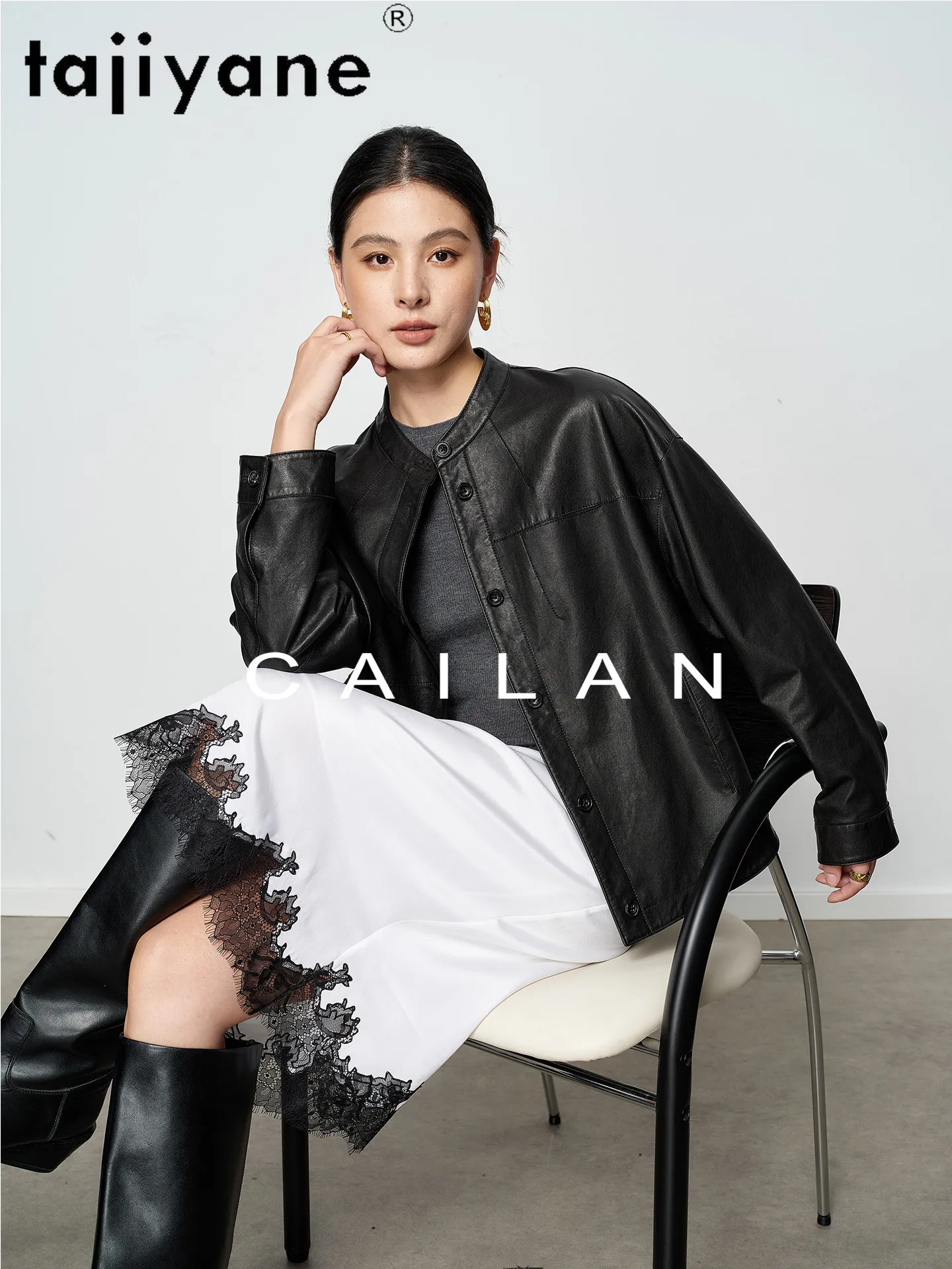 TAJIYANE Real Sheepskin Jacket Woman Short Stand Collar Coat Genuine Leather Jackets Premium Autumn Women Clothes 2026 дубленка