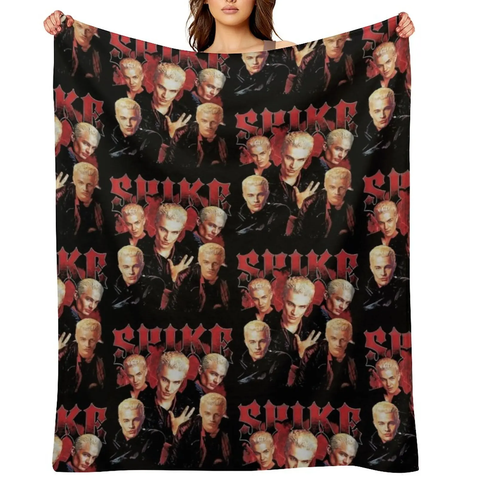 Vintage Buffy Vampire Spike Throw Blanket Thins Polar Plaid on the sofa Retros Blankets