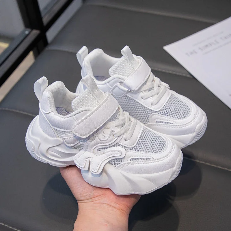 

2026 Lightweight Children's White Sneakers Breathable Mesh For Boys Casual Walking Shoes Non Slip Sport Kids Girl Running Shoe