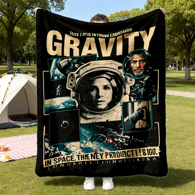 Gravity 2013 Sci-Fi Film Cozy Blanket Alfonso Cuarn Space Movie Graphic Warm Blanket