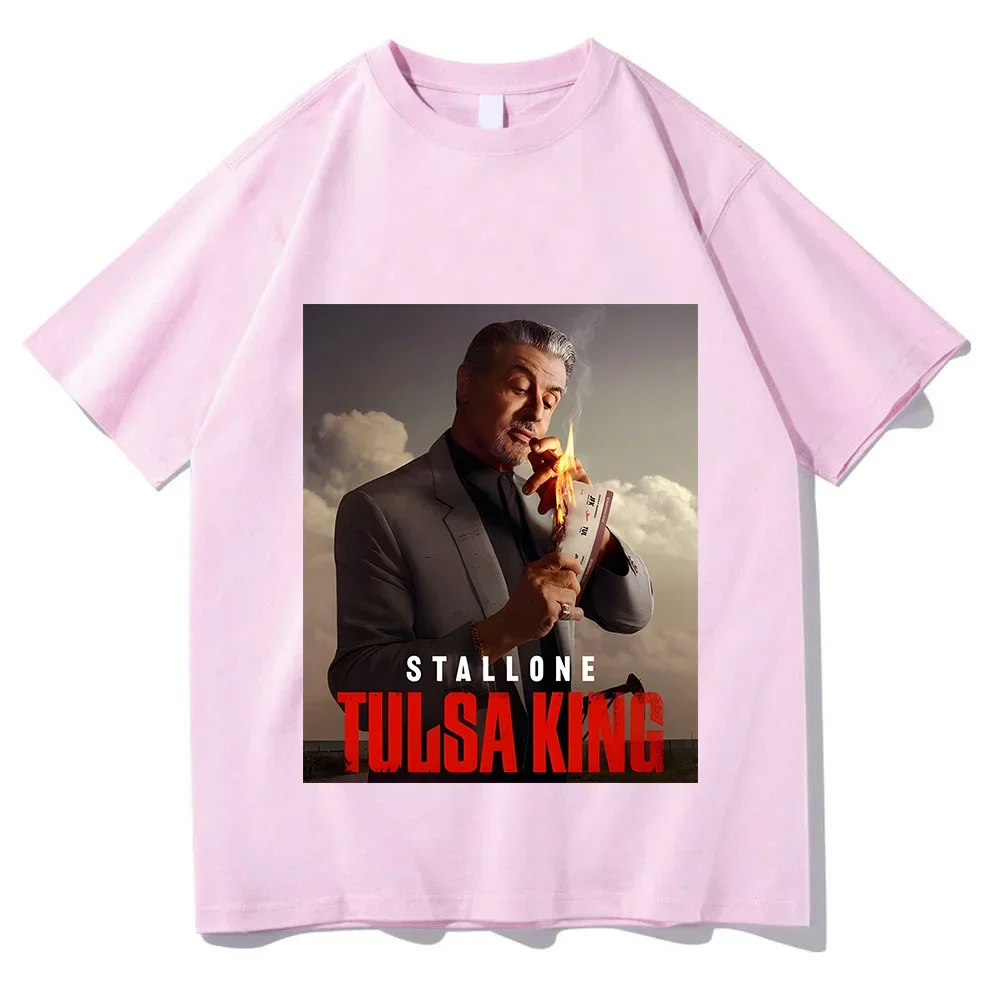 تولسا كينغ تي شيرت الجرافيك الطباعة خمر عالية الجودة تي شيرت قصير الأكمام القطن موضة التي شيرت Camisetas س الرقبة الملابس