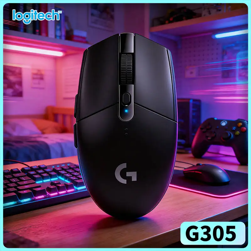 G305 Gaming Mouse with Logitech Tech, 12000 DPI HERO, 6 Programmable Keys, 250h Battery, PC Mac Compatible Accessory