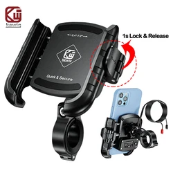 Kewig Motorcycle Bike Phone Holder with USB Charger Shockproof Bracket GPS Clip Holder for 4.7-7.2