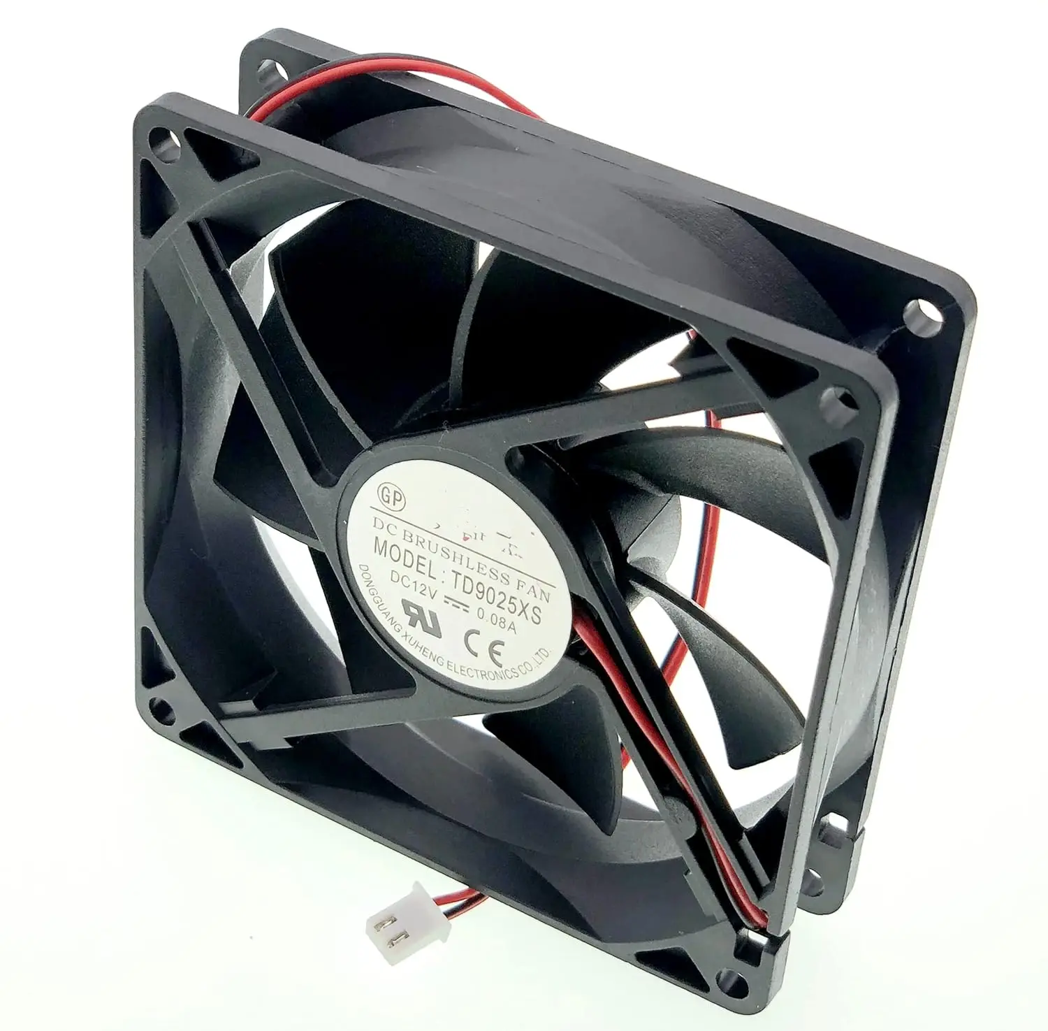 TD9025XS DC 12V 0.08A Cooling Fan for TO-NON 9025 9CM 90x90x25mm 2-Pin 2-Wire Silent Cooling Fan