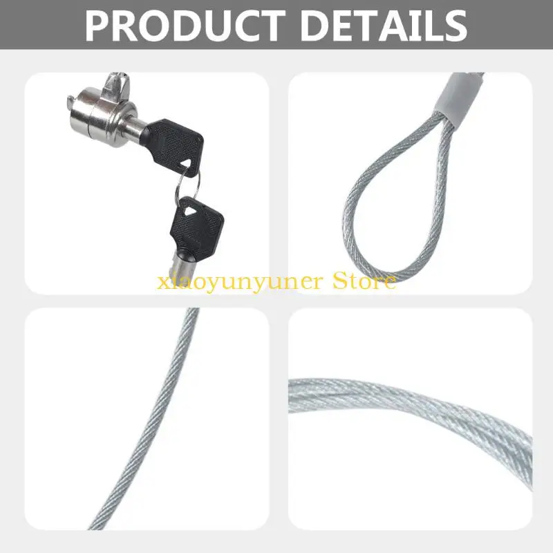 

P9JB Laptop Lock Notebook Computer Chain Lock Security Cable Chain With Key Notebook PC Laptop Anti-Theft Lock