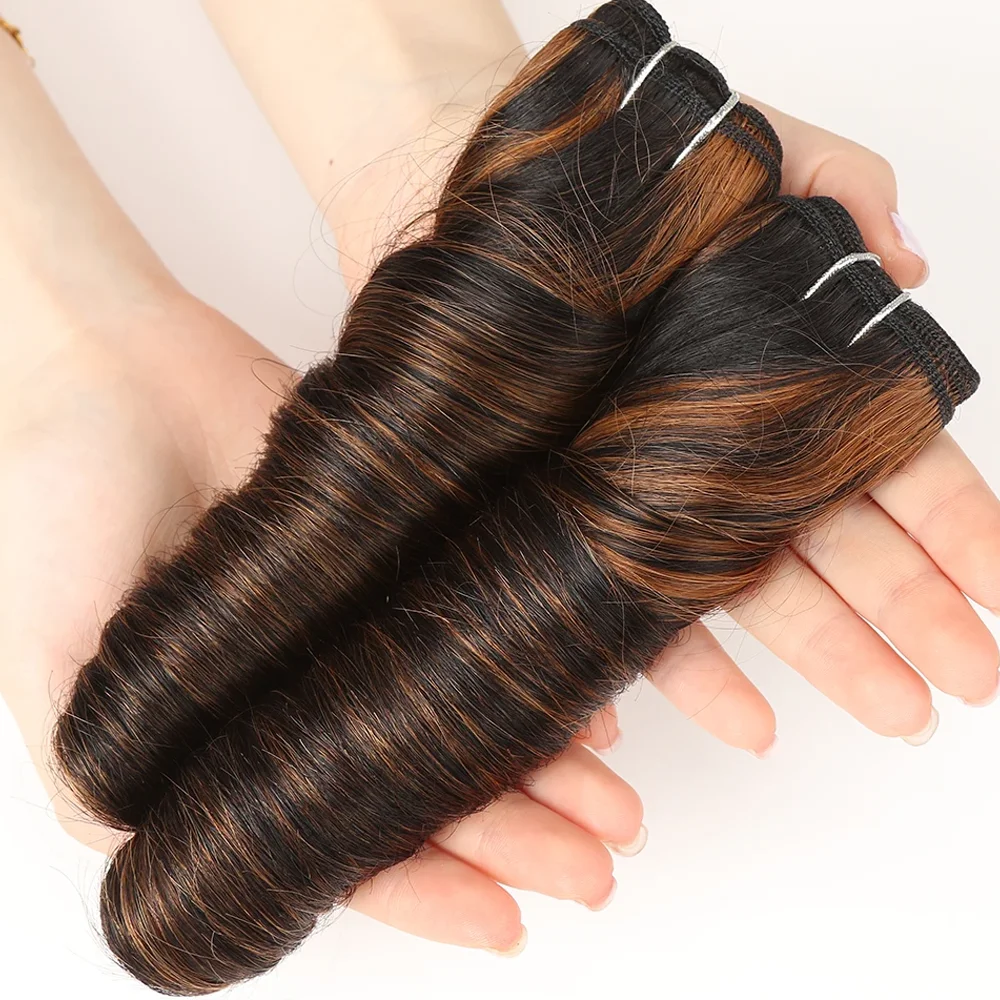 Extensiones de cabello humano brasileño ondulado para mujer, mechones de 10 a 18 pulgadas, 2 unids/lote por paquete