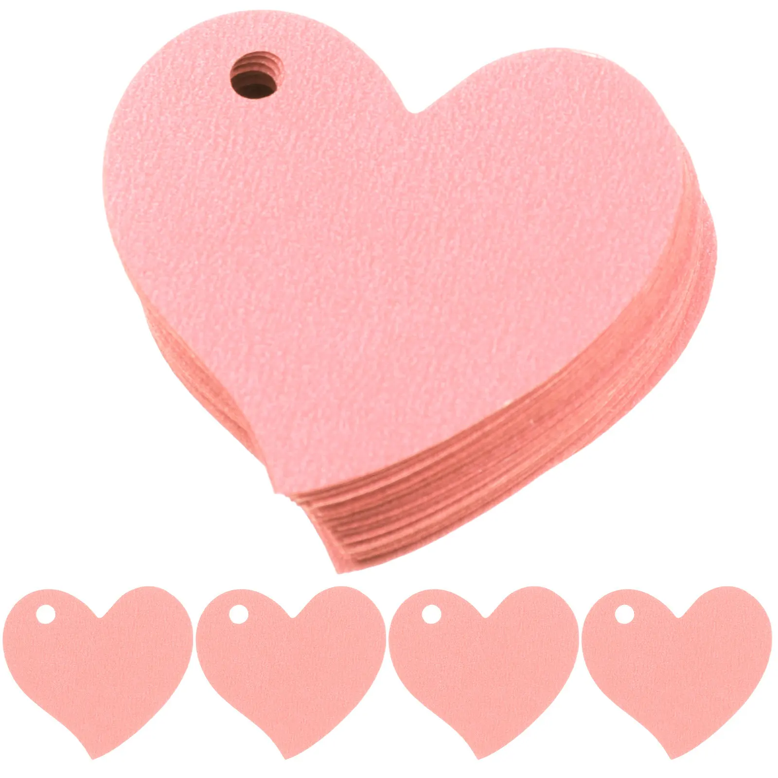 50Pcs Eco Friendly Kraft Paper Heart Hanging Tags Valentine's Day Gift Labels DIY Bookmarks Party Decorations Craft Supply