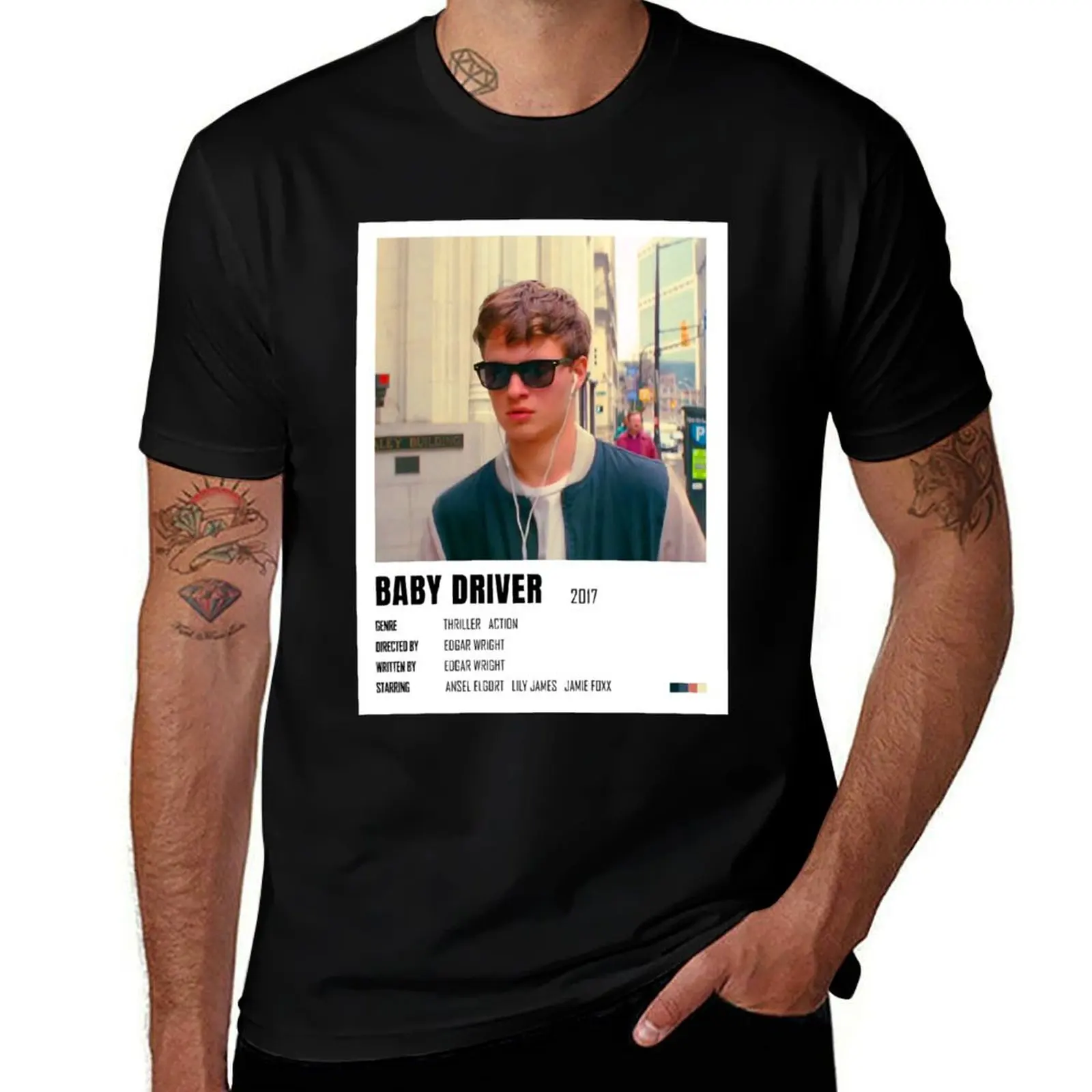 Ansel Elgort And Baby Driver Hear The Sound T-Shirt heavyweights summer top fitted t shirts for men