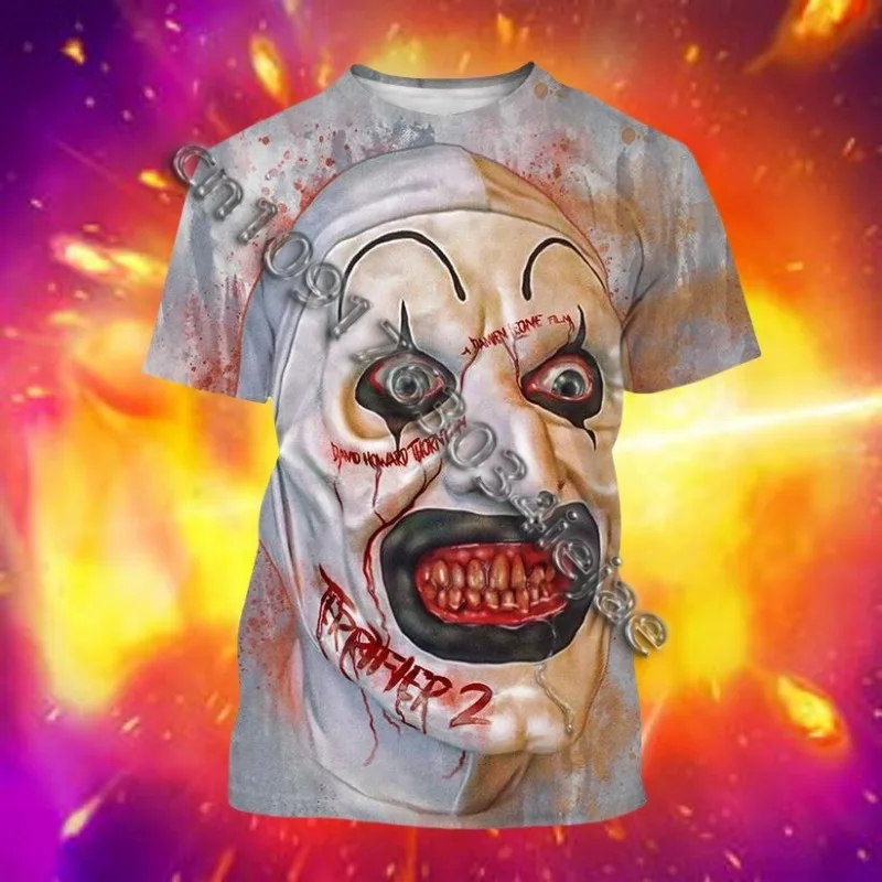 

Hot Sale New Terrifier 3D Printing T-Shirt Horror Movie Round Neck Short Sleeve Clown Fashion Unisex Casual Tops