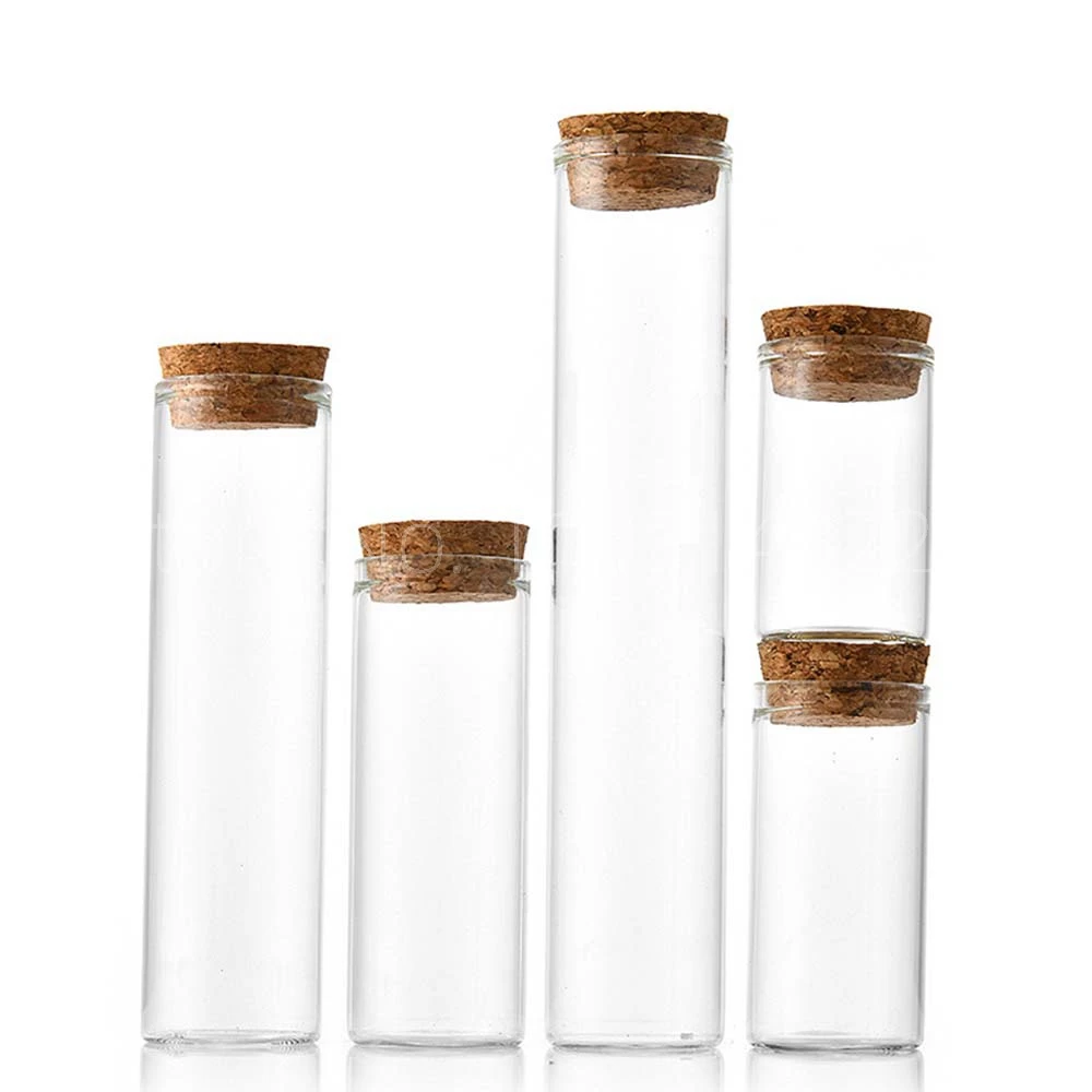 Cork Stopper Dragees Jars Bottles 12ml/15ml/20ml/30ml/40ml/50ml/55ml/60ml/80ml/100ml Small Glass Test Tube with Cork 20 pieces