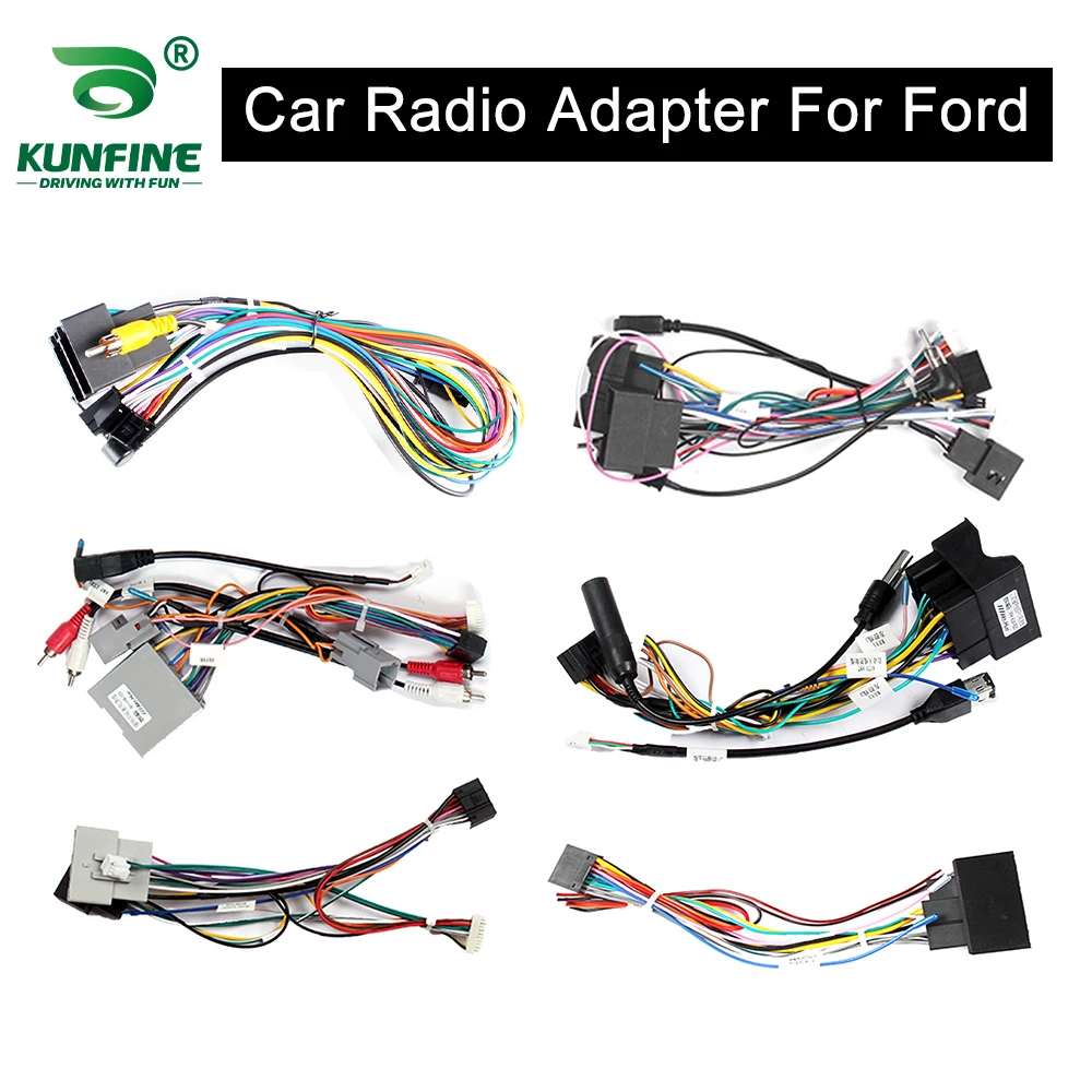 Car Android Player 2Din Stereo Radio Adapter Power Connector MP5 Player Power Cable Accessories For Ford