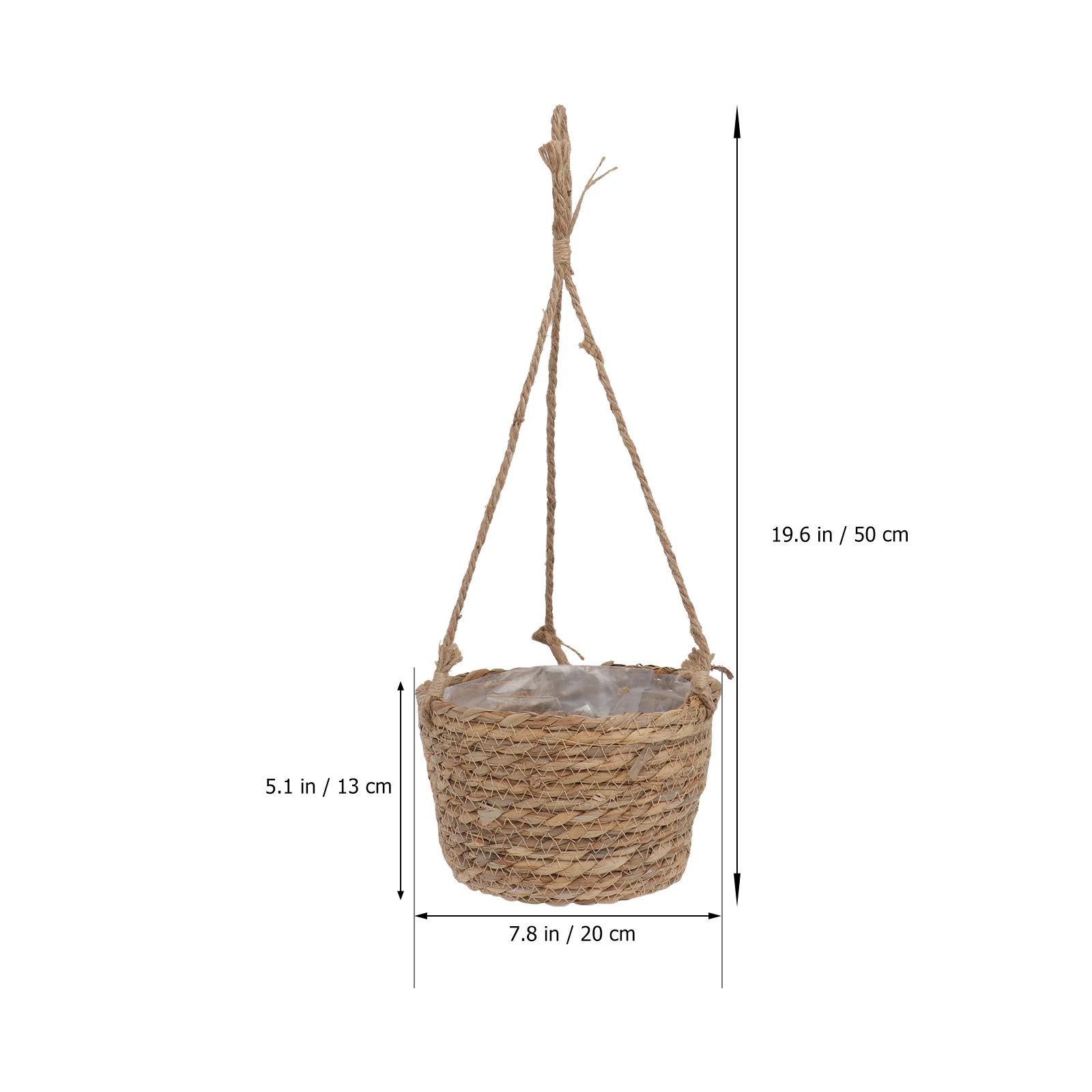 

Hanging Basket Flower Pot Wall Hanging Plant Decor Durable Rattan Woven Planter Space Saving Decorative Vase Handmade for Garden