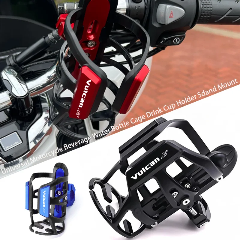 Vulcans For Kawasaki Vulcan S 650CC 650 CC S650 500 800 900 Motorcycle CNC Beverage Water Bottle Drink Cup Holder Mount