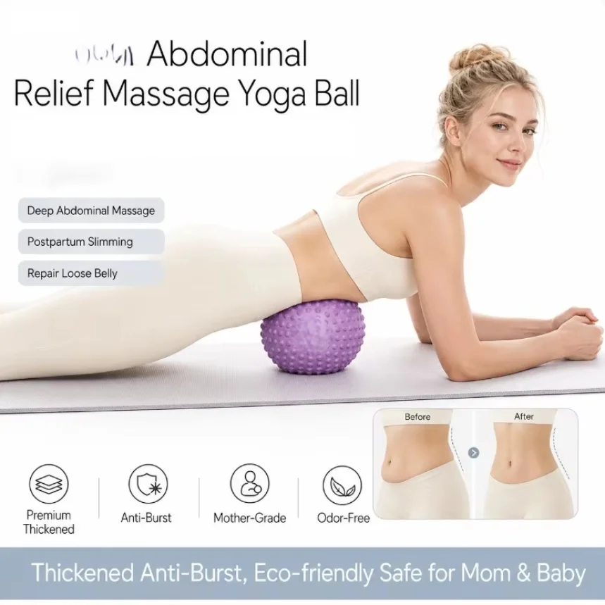Yoga Balance Ball for Abdominal Pressure Relief Acupoint Massage Yoga and Pilates Accessories Home Gym Equipment