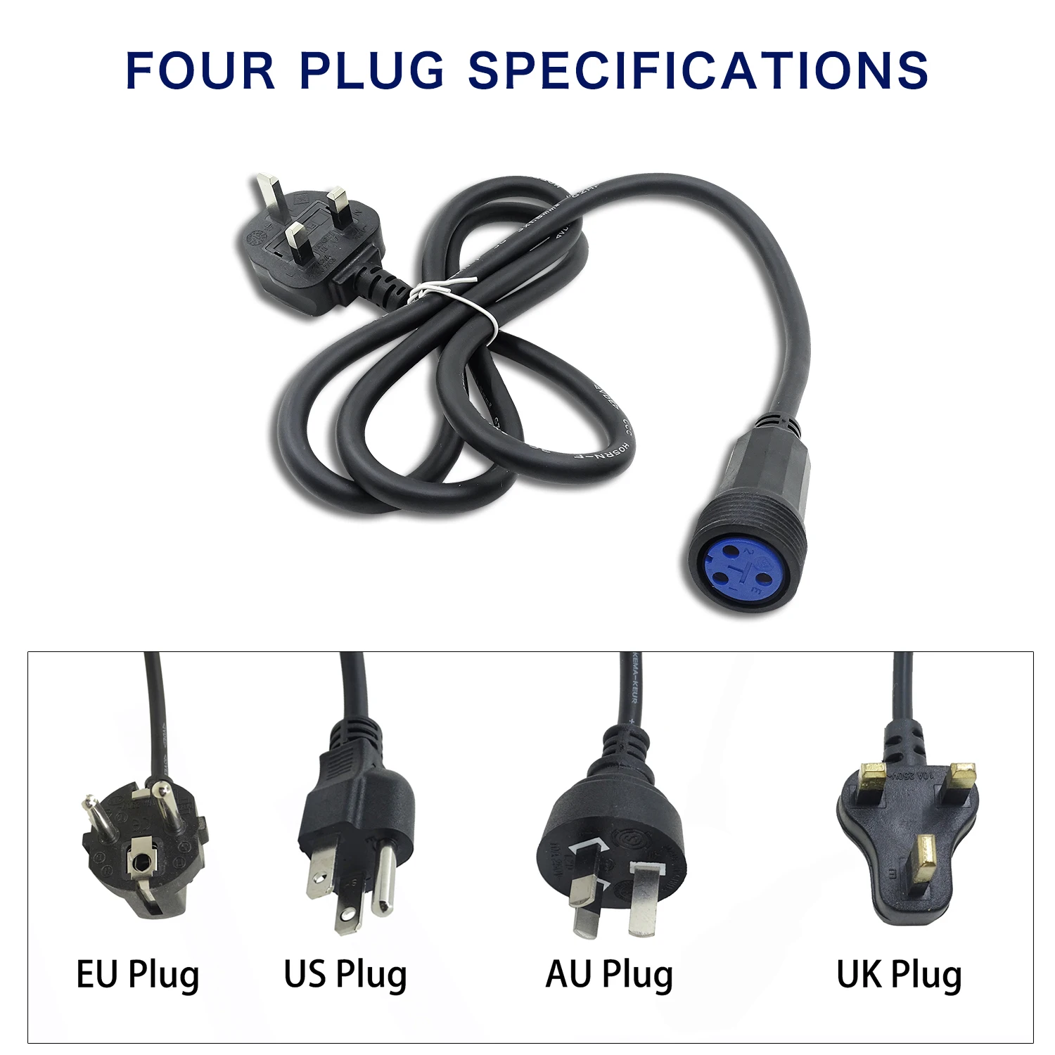 IP65 impermeabile 1m cavo di alimentazione + cavo di segnale cavo di segnale DMX a 3 Pin cavo adattatore interruttore di alimentazione per luci da palcoscenico esterne