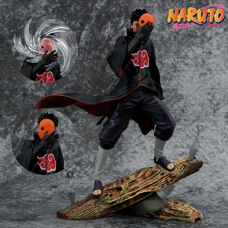 

New 26cm Naruto Anime Figure Obito Uchiha Tobi Head Changeable Action Figurine Pvc Statue Model Desktop Decoration Toy Kids Gift