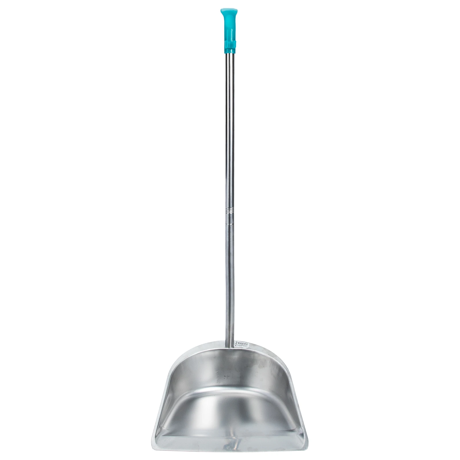 

Stainless Steel Dustpan Long Handle Trash Shovel Heavy Duty Silver Large Capacity Ergonomic Broom Pan Household Cleaning Kitchen