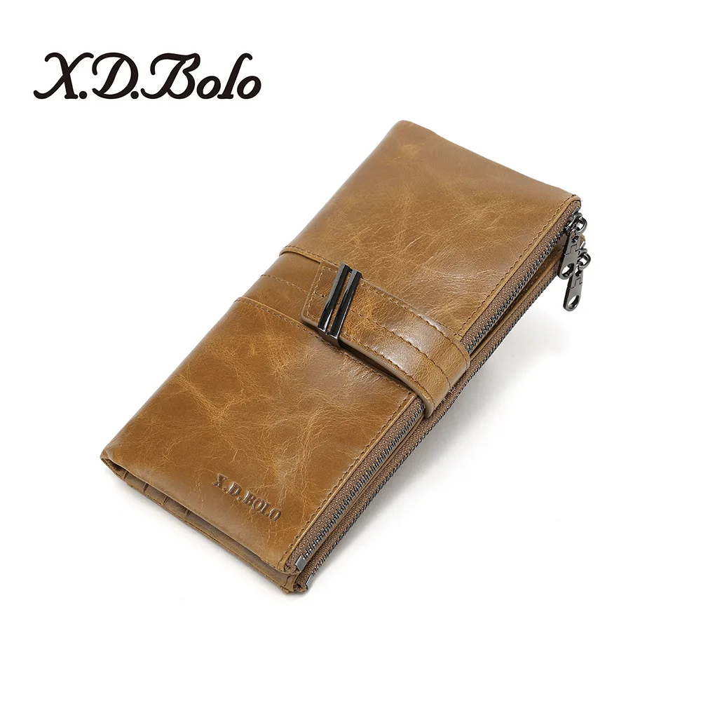 กระเป๋าสตางค์ผู้หญิงดีไซน์หรูหรา หนังแท้ แฟชั่น ซิปคู่ ช่องใส่เหรียญ ช่องใส่ของหลายช่อง คลัทช์ บิลเลเทรา มูเฮร์