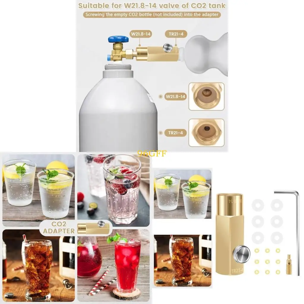 96GF CO2 Refill Pack Adapter Brass Homebrew Connection Accessory for CO2 Sodas Stream