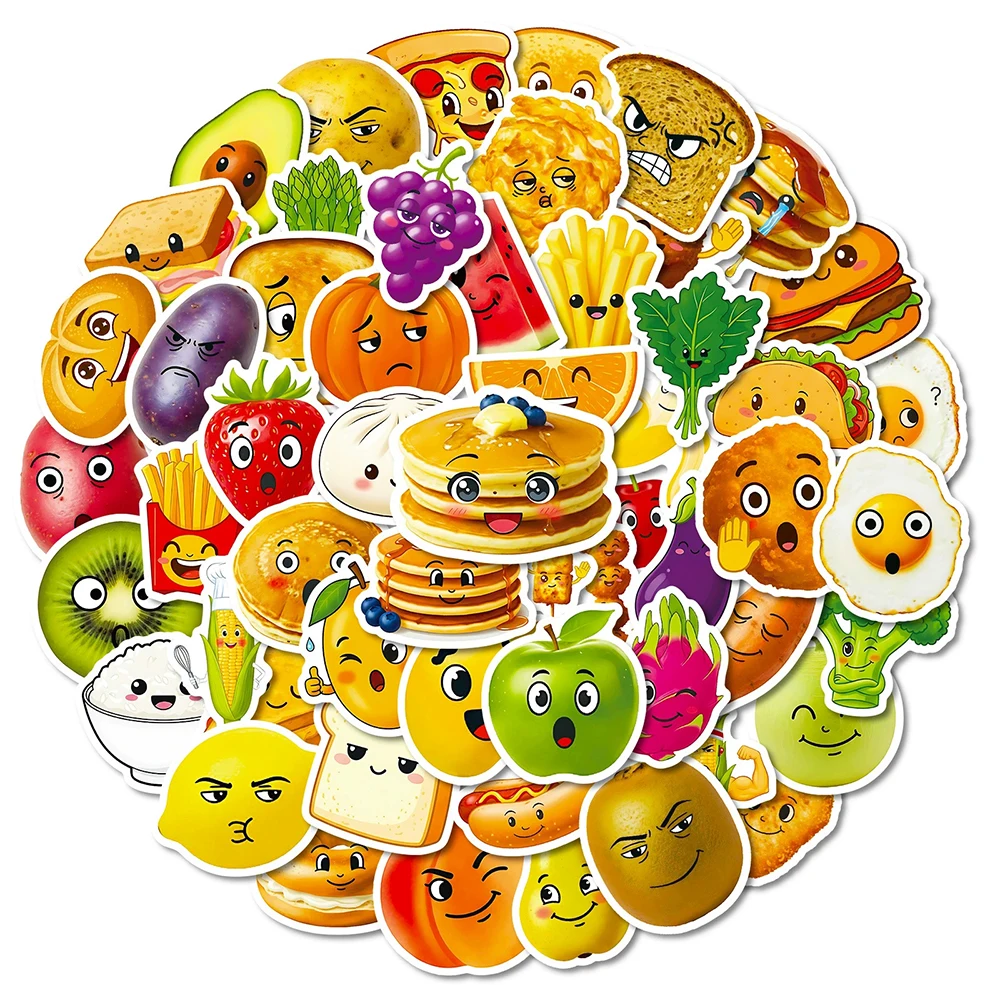 10/30/56pcs Leuke Fruit Brood Voedsel Meme Stickers Grappige Creatieve Graffiti Sticker DIY Waterfles bagage Telefoon Decals Decoratie