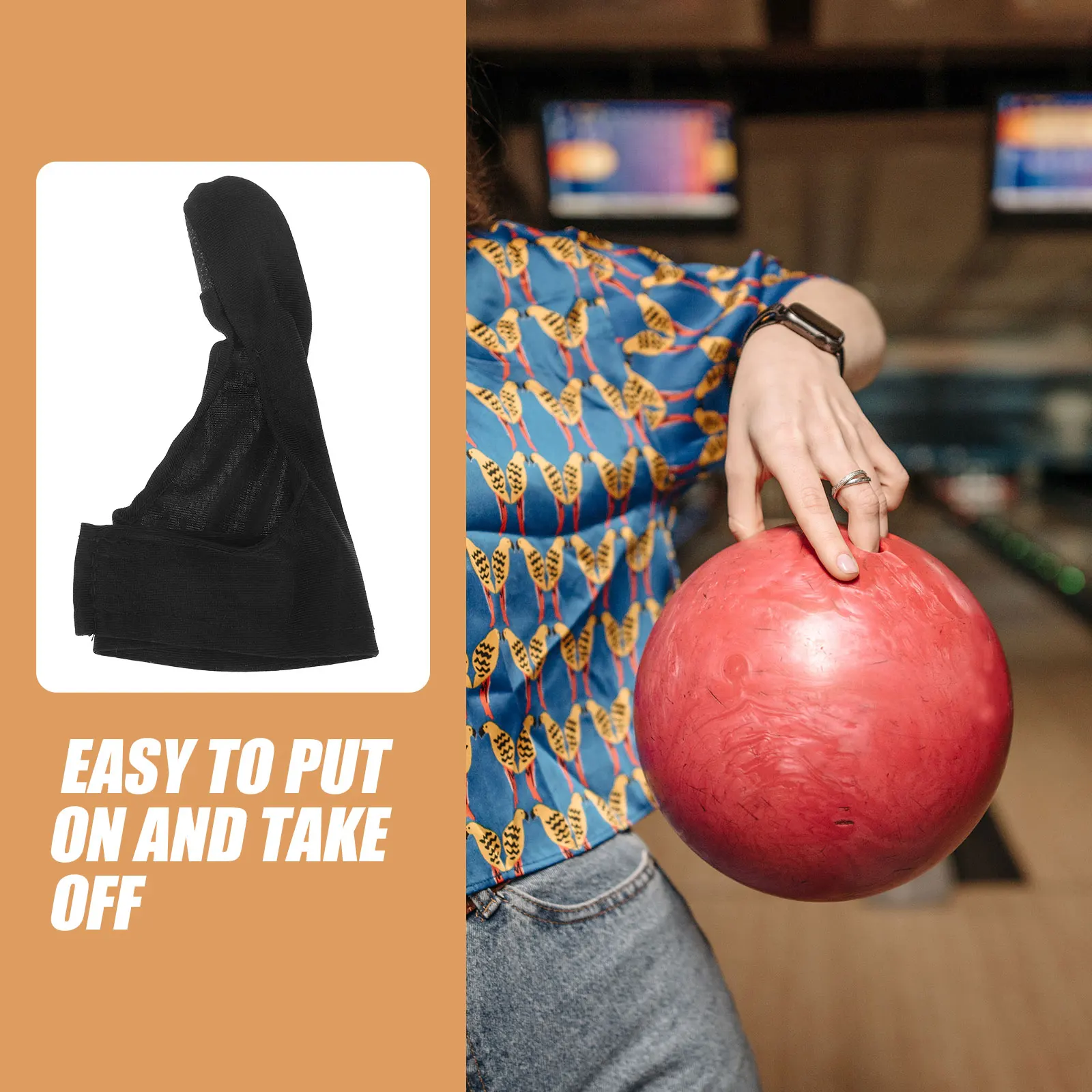 

Bowling Thumb Cover Lightweight Home use Black Right absorbing Elastic Competition Finger Protection Gloves