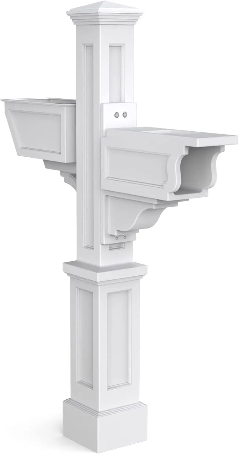 

Устойчивый к непогоде почтовый столбик с отделением для газет и кашпо, прочный классический дизайн, простая установка для использования на улице