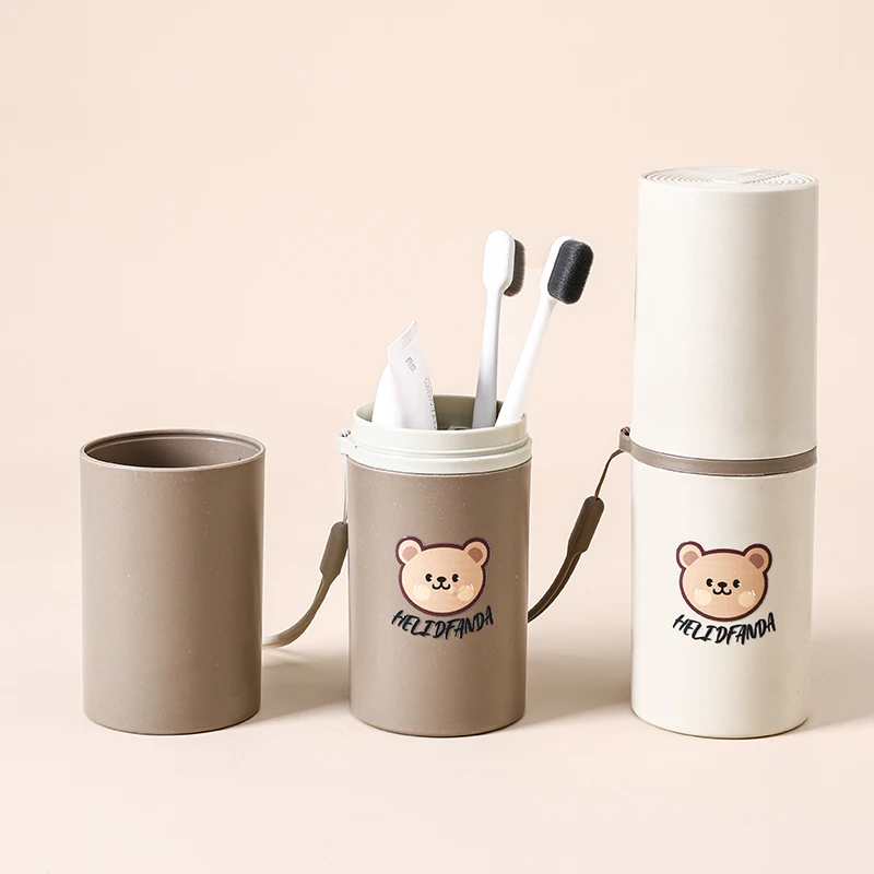 Cute Portable Toothbrush Case Mouthwash Cup Bathroom Toothbrush Holder Outdoor Travel Accessories Toothbrush Toothpaste Box