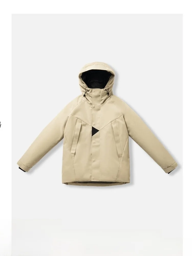 

High-End Outdoor aphene Heating Technology Men's Hooded down Jaet 90% White Du down Youth Faion Regular Length