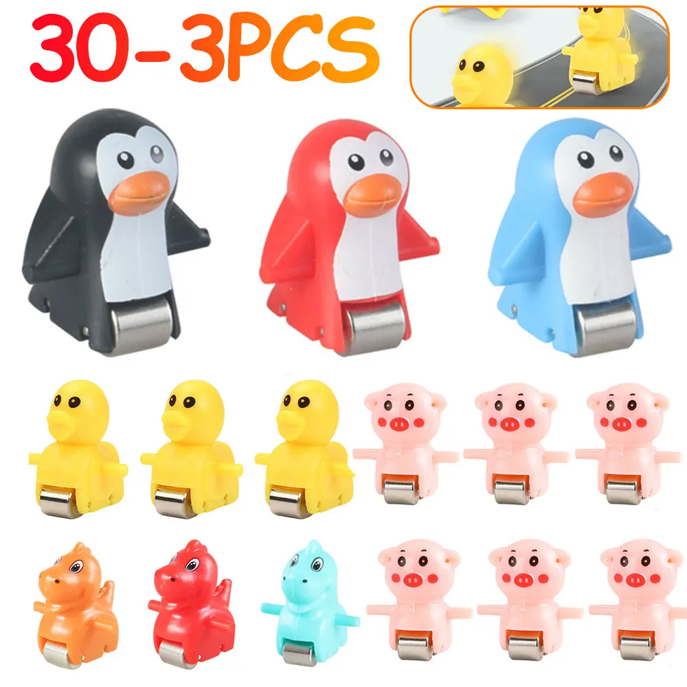 3-30PCS Racing Car Train Toy Duck/Pig/Dinosaur/Penguin Climb Stairs Toy Roller Coaster Toy for Kids 3 Years Old and Up