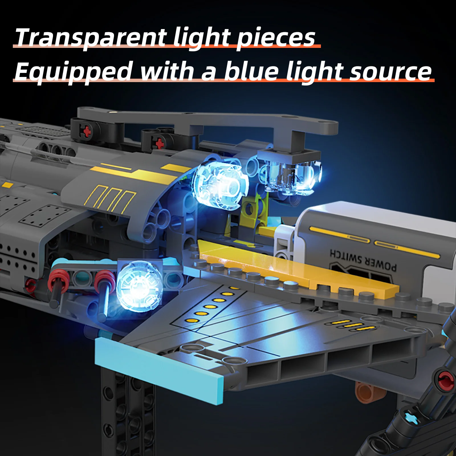 Set Bangunan Kapal Luar Angkasa K96139 Space Station 1471 pcs, Pesawat Luar Angkasa Bermotor dengan Lampu LED untuk Pajangan Sci-Fi, Hadiah DIY untuk Anak-Anak