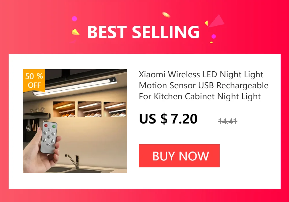 Night Light Motion Sensor Led USB Rechargeable Motion Detector Cabinet Lights 3 Colors In One Lamp Bedroom Kitchen Decor