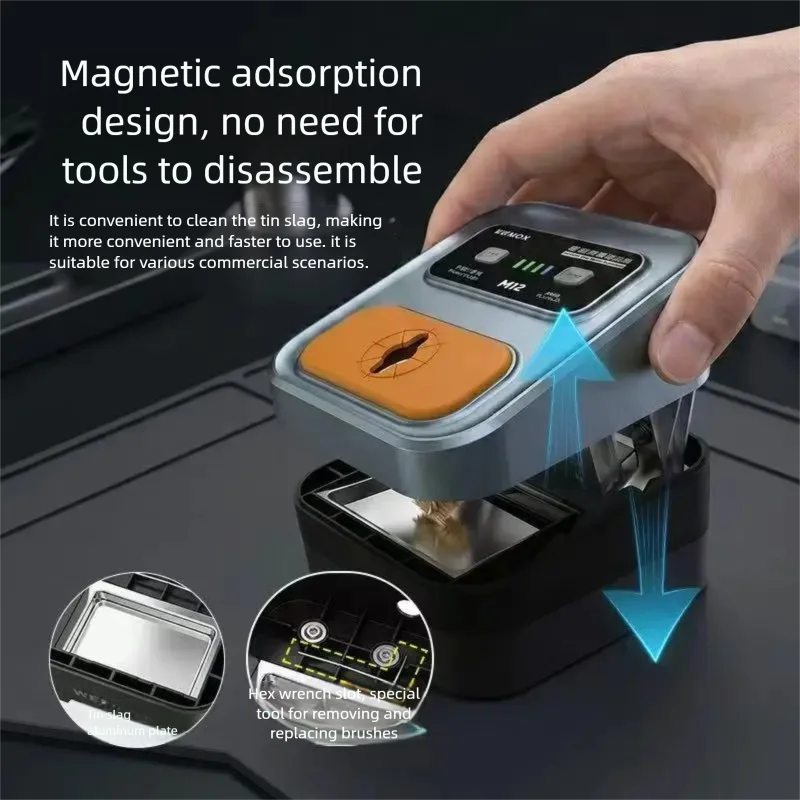 WEMON M12 Professional Soldering Tip Cleaner Dual Array Infrared Detection 3 Speed Brass Brush No Water Cleaning Tools