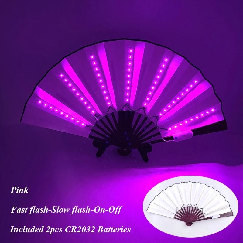 Cool Bright Fan And Wireless Glasses Disco Night Bar Party Glow Supplies Luminous LED Hand Fan Light Glasses For Men Women Decor