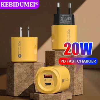 20W USB C şarj hızlı şarj QC 3.0 1 USB 1 tip C şarj USB hızlı şarj adaptörü ab abd tak Samsung Huawei Xiaomi için