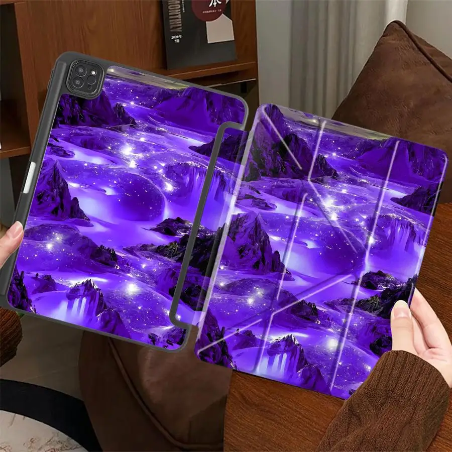 Holder Cover Tablet Case For iPad Air 4 5 M3 M2 M4 11inch Pro 2025 Pro 11th 10th 9th 8th 7th 12.9inch Mini 6 7 Beautiful Purple