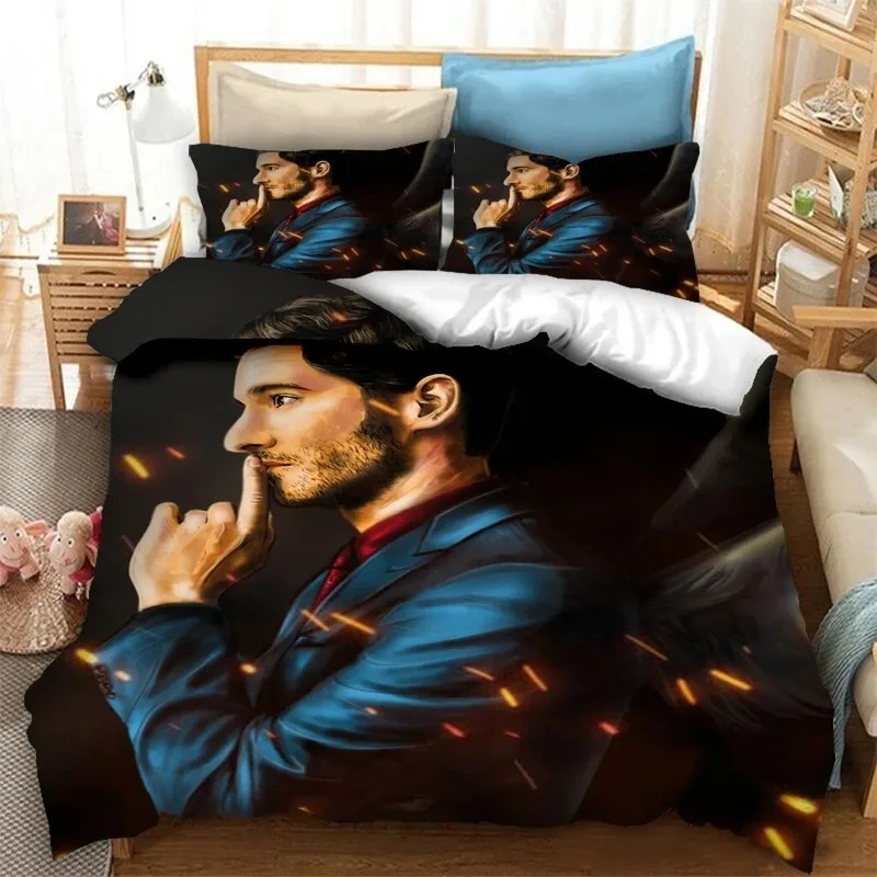 

Lucifer-Season 3 King Size Bedding Sets Anime Figure Cosplay Cute Bed Quilt Covers Pillowcases Bedroom Duvet Cover Sets