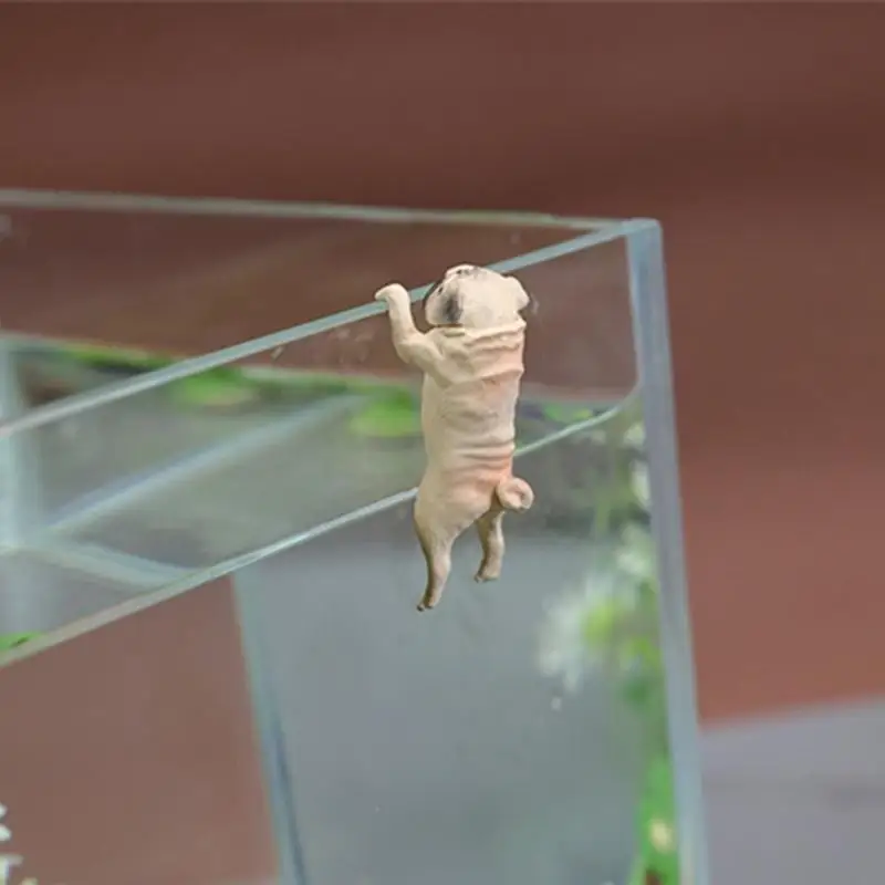 H9EC Animal Aquarium Decorations Miniature ลูกสุนัขแกะสลักวัสดุเครื่องประดับวัสดุที่ปลอดภัย