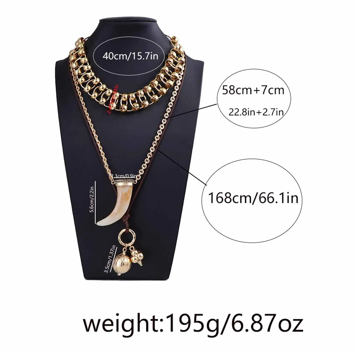 ZAA New European and American Style Animals Wolf Tooth Pendant Necklaces for Women Fashion Holiday Party Jewelry Gifts