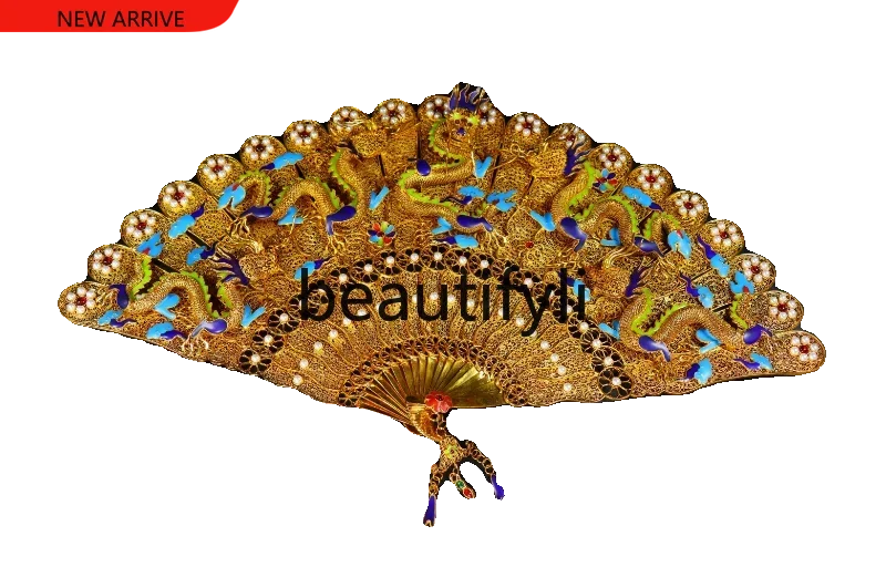 

X Purely handmade gilt inlaid gemstones burnt blue to map custom copper gold-plated handicrafts ornaments