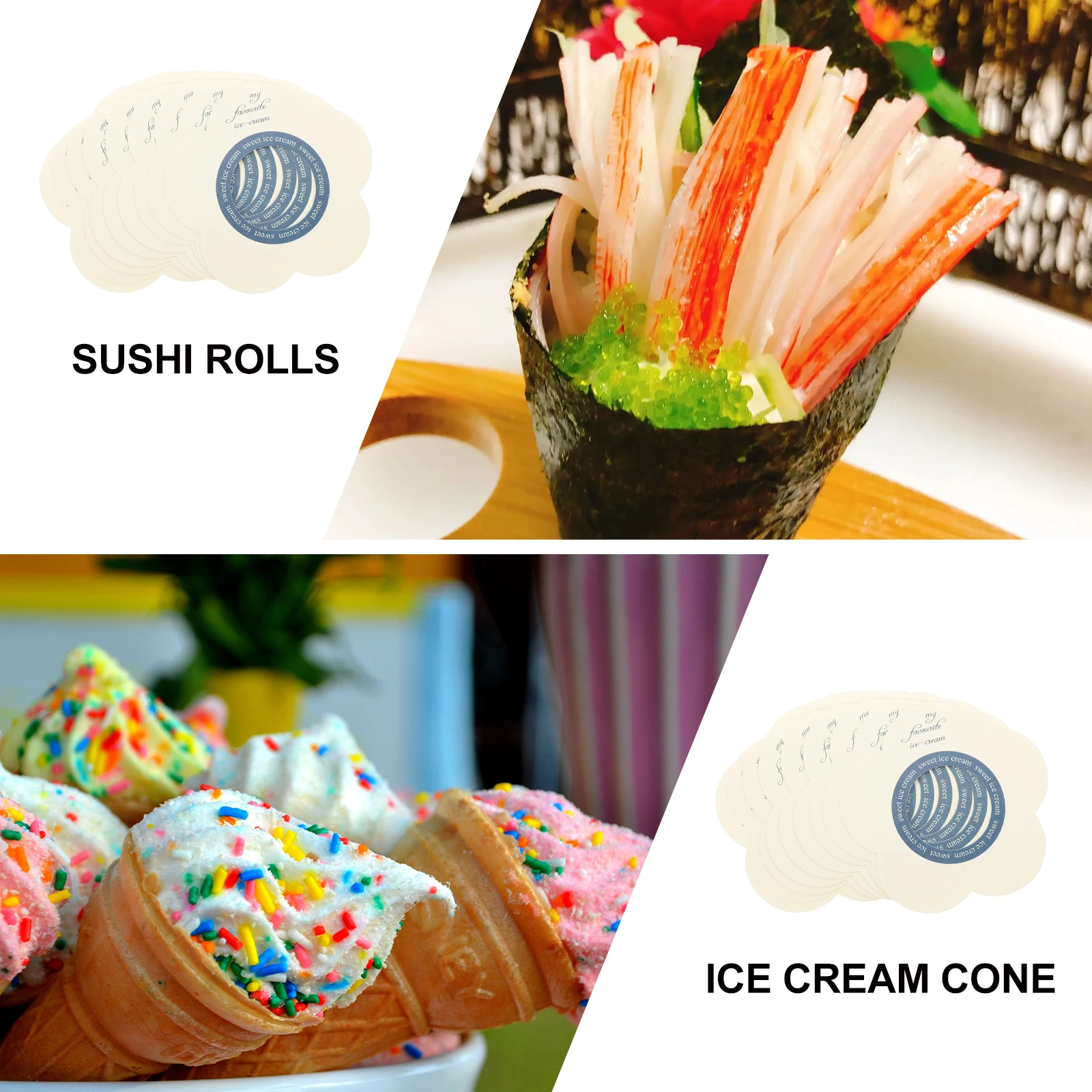 

200pcs Ice Pop Holders Paper Tray Popsicles Holders Anti Drip Popsicle Cone Kids Ice Cream Keeper Kitchen Party