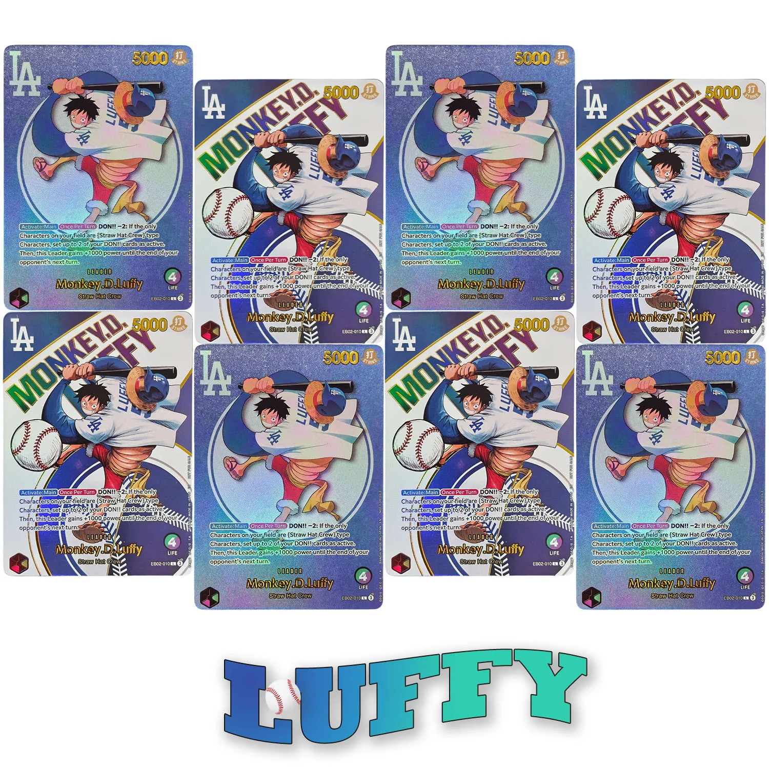 Selbstgemachte OPCG One Piece Englische Monkey.D.Luffy Baseball-Serie Gold-Heißprägung Hochwertige Sammelkarte Spielzeug