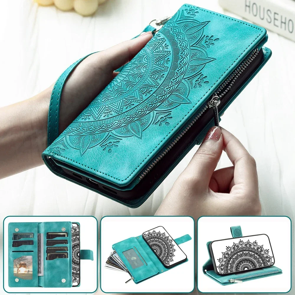 Zipper Wallet Book Coque for Samsung Galaxy A06 A16 A35 A55 5G 2024 Luxury Case Samsung A54 A34 A14 A04S A05S A15 A 55 54 06 16