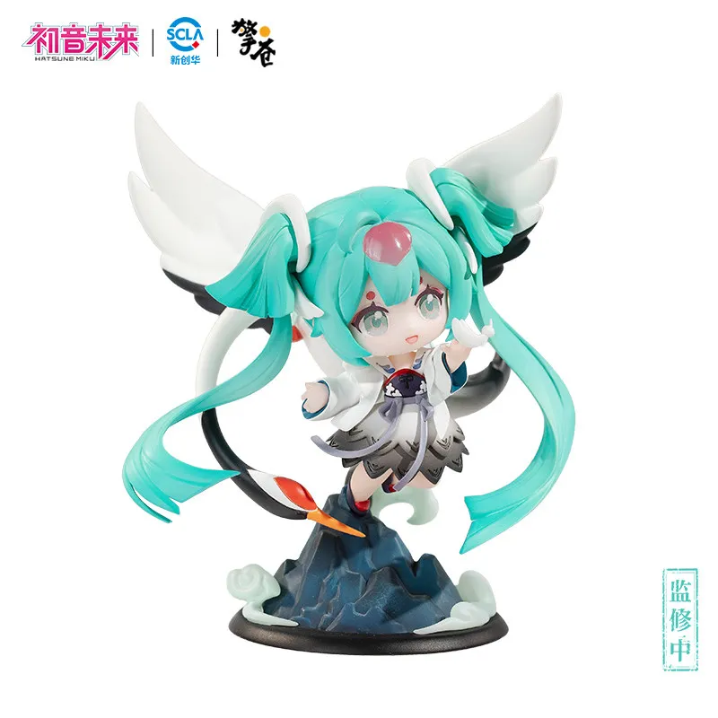 hatsune-miku-official-chibi-figure-yu-luohuayin-crane-themed-pvc-collectible-model-desktop-ornament-gift-for-anime-collectors