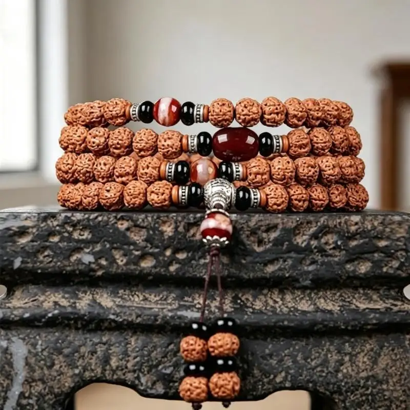 Indonesian 108 Small Vajra Beads Men, Necklace, Bodhi Bead Bracelet Women