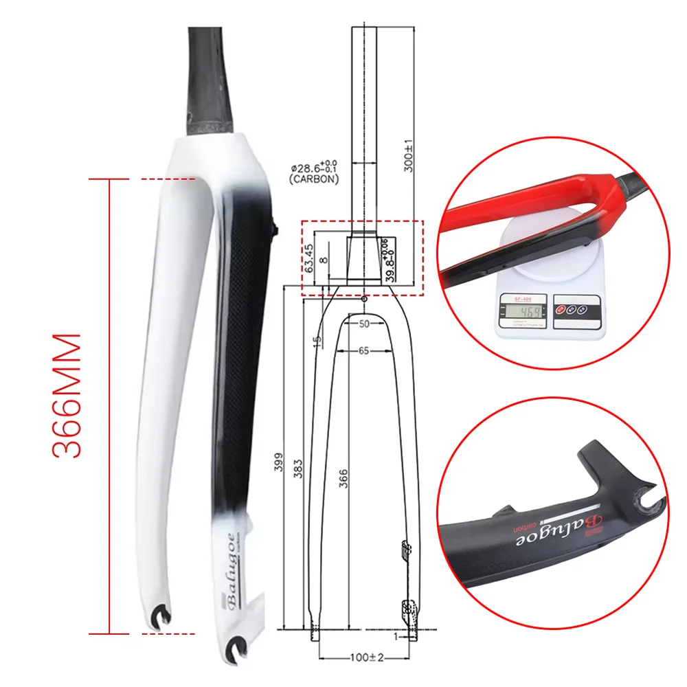 

Spinal Canal Direct Pipe Competition Rigid Mountain Bike Fork MTB Carbon Front Fork For Bikes Downhill Travel 1-1/2 Universal