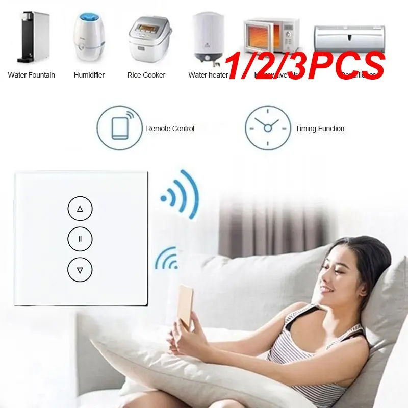 

1/2/3PCS Tuya Smart Switch Rolling Blinds Engine Roller Shutter EU Touch Switches Panel Support Alexa