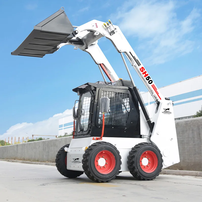 EPA EURO5 ขายส่ง Mini Skid Steer Loader 2500 กก.ล้อขนาดเล็ก Mini Loader 1 ตันจีน Mini Skid Steer Loader บ้านที่กําหนดเอง