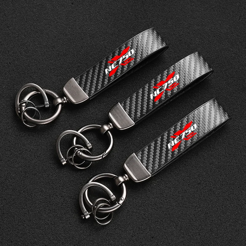 Leather Motorcycle KeyChain High-Grade Carbon Fiber For NC750X NC750 X NC750X NC 750 X NC750 Accessories