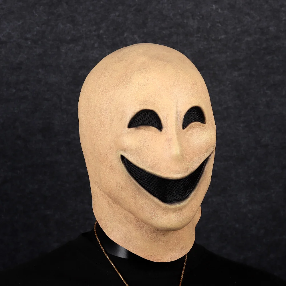 Creepy Smile No Face Man Mask Cosplay Alien Demon Latex Helmet Halloween Carnival Dress UP Party Costume Props For Adult