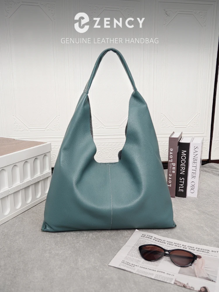 Zency Soft Genuine Leather Women's Big Tote Bag Handbag Large Capacity Shopper Bag 2026 New